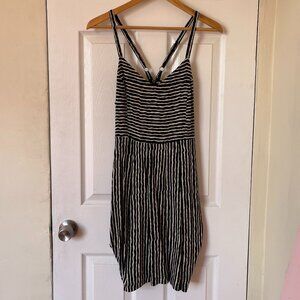 Black and white strappy mini dress